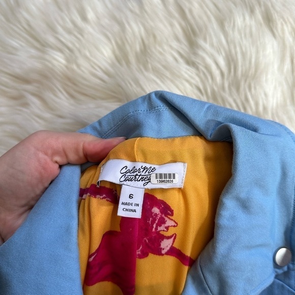 COLOR ME COURTNEY Dennis Biker Jacket Blue - Picture 7 of 7